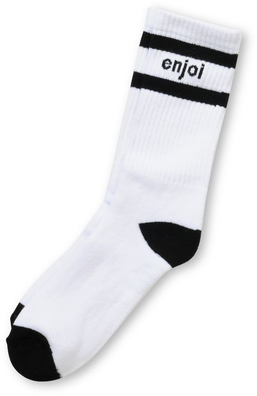 Enjoi Black Stripe White Crew Socks