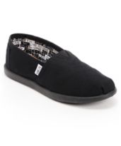 Toms Classic Black Canvas Slip-On Boys Shoe