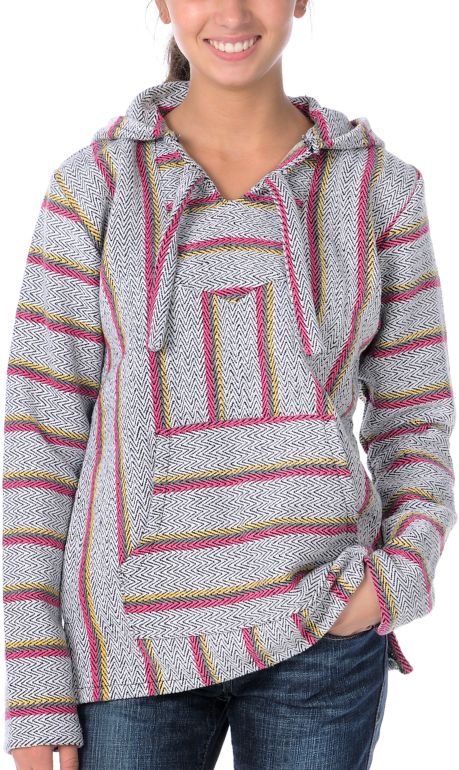 Senor Lopez Retro Yellow & Pink Girls Poncho
