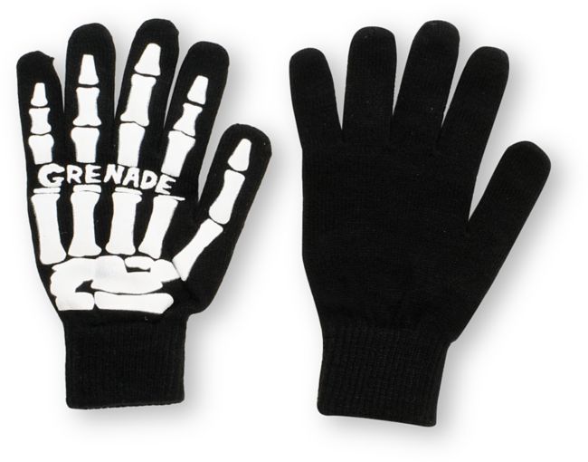 Grenade Skull Black & White Lightweight Gloves