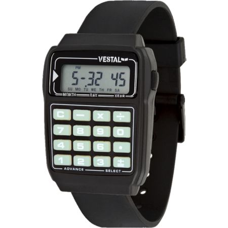 Vestal Datamat Black & Glow In The Dark Digital Watch