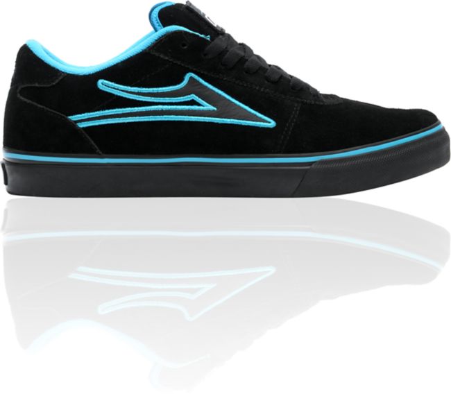 Lakai Manchester Select Black & Turquoise Skate Shoe