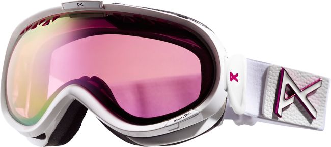 Anon Solace White Emblem & Pink SQ 2012 Girls Snowboard Goggles
