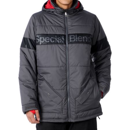 Special Blend Bender Grey 10K 2012 Insulated Guys Snowboard Jacket
