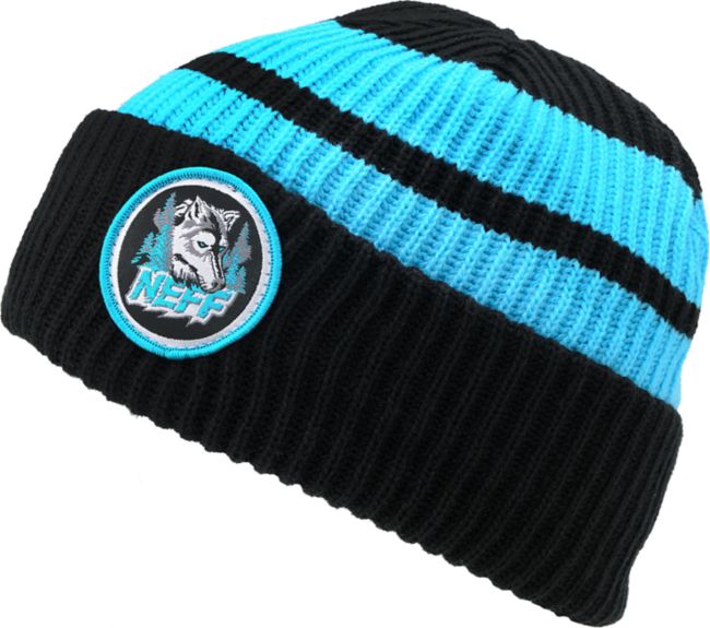 Neff Wolfie Blue & Black Cuff Beanie