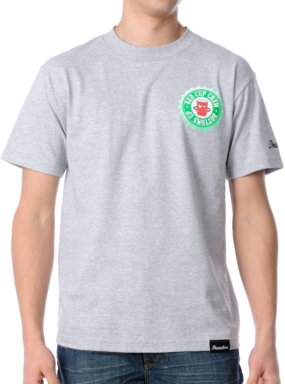 Primitive Clothing RCC Bottoms Up Grey Tee Shirt