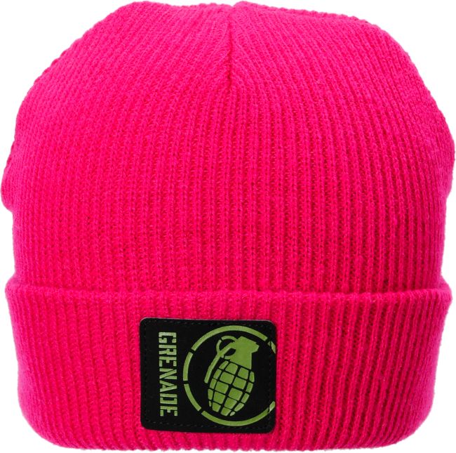Grenade Max Fold Hot Pink Beanie