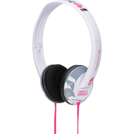 Skullcandy x Keep A Breast I Heart Boobies White Uprock Headphones