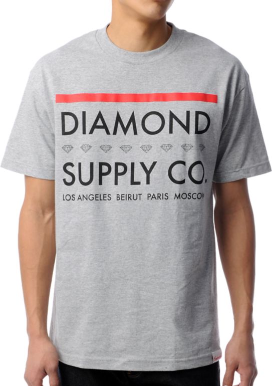 Diamond Supply Roots Grey Tee Shirt