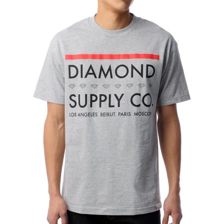 Diamond Supply Roots Grey Tee Shirt