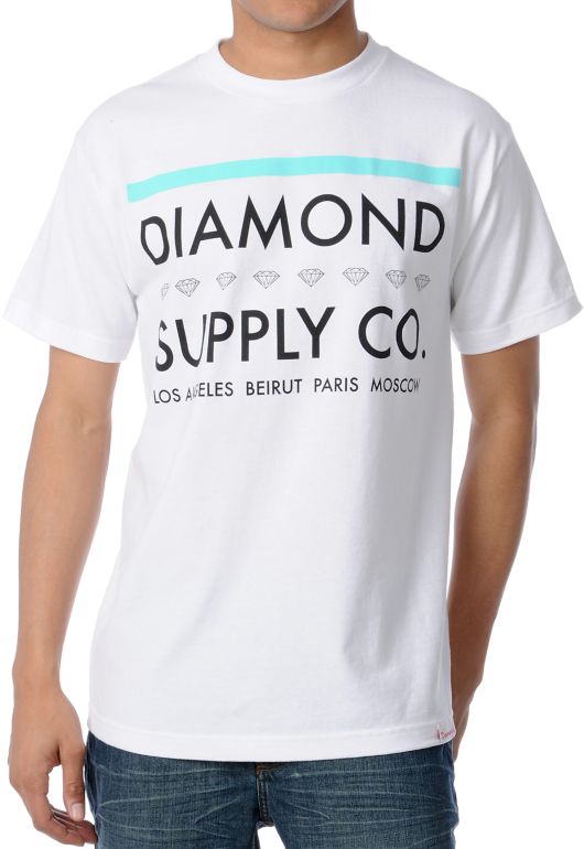 Diamond Supply Roots White Tee Shirt