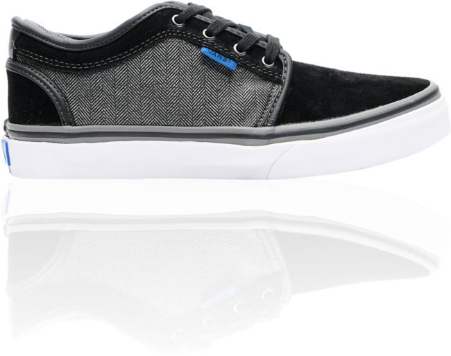Vans Boys Chukka Low Black Suede & Herringbone Skate Shoe
