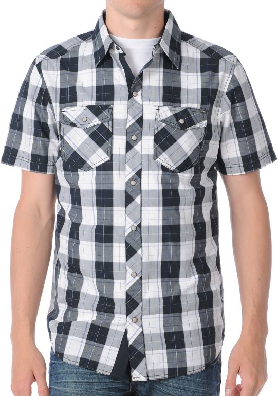 Empyre Stock Pile Black & White Plaid Woven Shirt