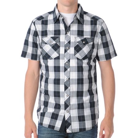 Empyre Stock Pile Black & White Plaid Woven Shirt
