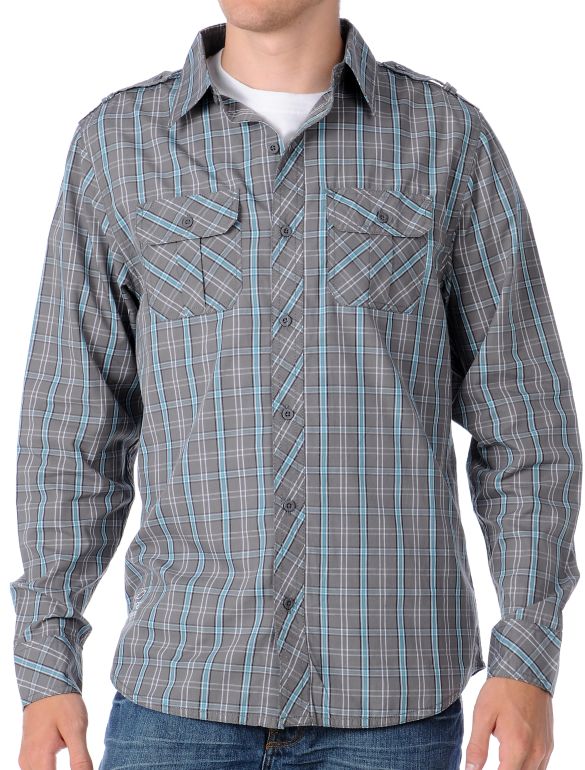 Empyre Principle Grey Plaid Woven Shirt