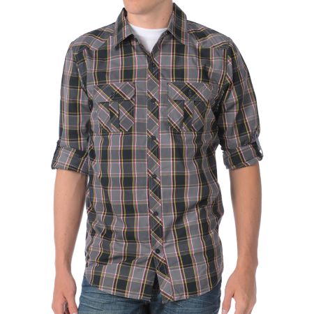 Empyre Smang It Black Plaid Woven Shirt