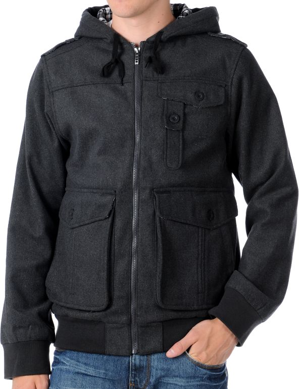 Empyre Tendence Guys Hooded Wool Bomber Jacket