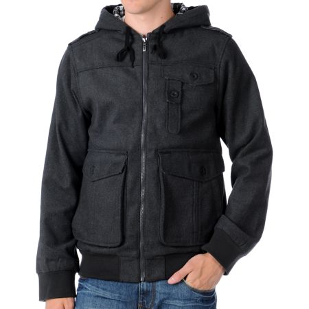 Empyre Tendence Guys Hooded Wool Bomber Jacket
