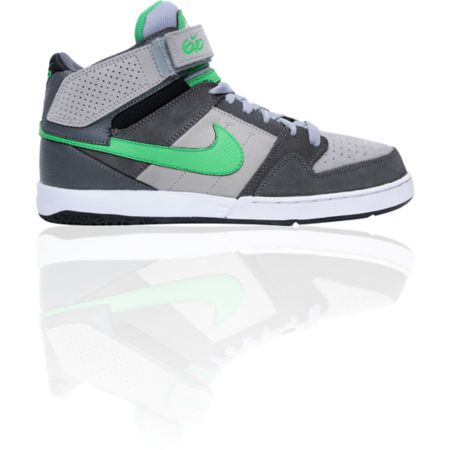 Nike 6.0 Zoom Mogan Mid 2 Grey, White, & Green Skate Shoe