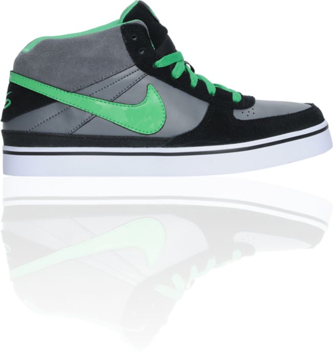 Nike 6.0 Boys Mavrk Mid Black, Grey, & Hyper Verde Shoe