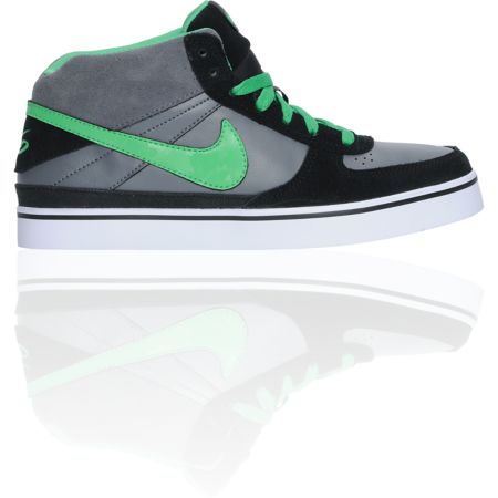 Nike 6.0 Boys Mavrk Mid Black, Grey, & Hyper Verde Shoe