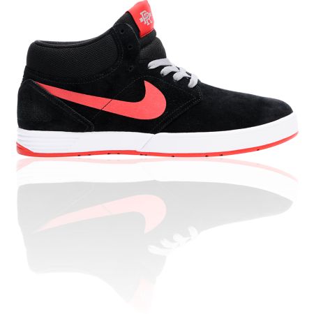 Nike SB P-Rod 5 Mid Lunarlon Black & Red Shoe 