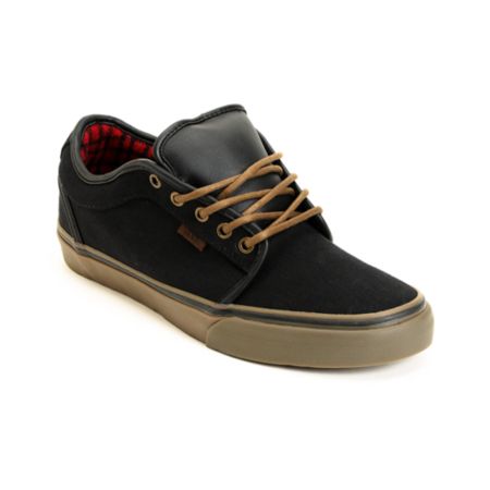 Vans Chukka Low Black, Gum & Flannel Canvas Skate Shoe