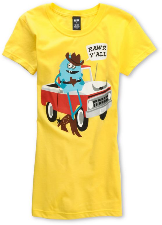 Ralik Girls Rawr Yall Yellow Tee