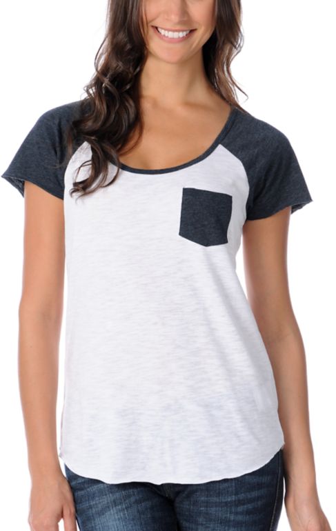 Empyre Girl Pulse Burnout Raglan Baseball Tee Shirt