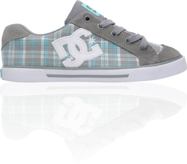 DC Shoes Girls Chelsea Wild Dove and Ocean Plaid Shoe