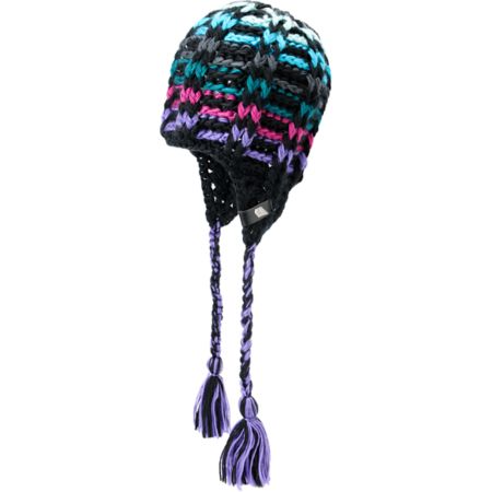 Volcom Girls Life Black Stripe Beanie