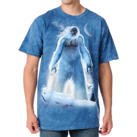 Spacecraft X The Mountain Snow Yeti Blue Tee Shirt
