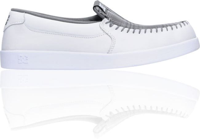 DC Shoes Villain White & Battleship Plaid Suede Shoe