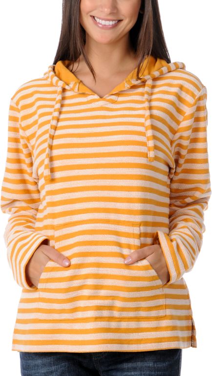 Wear Wash Repeat Girls Yellow Stripe Poncho