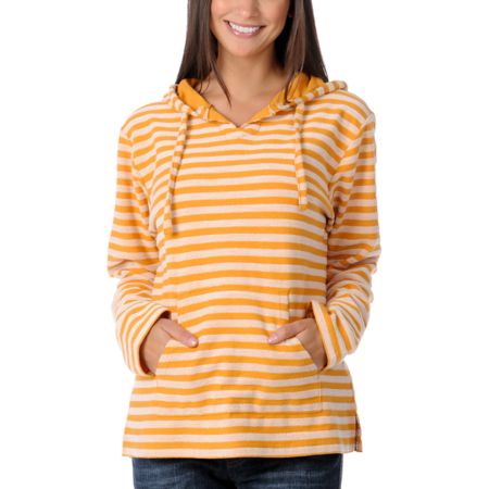 Wear Wash Repeat Girls Yellow Stripe Poncho
