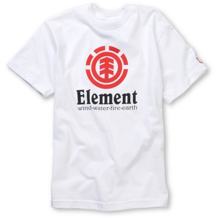Element Boys Vertical White Tee Shirt