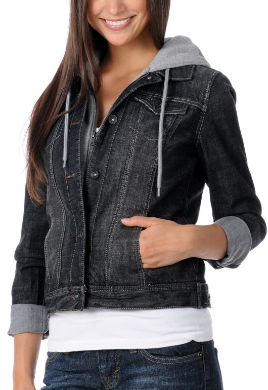 Empyre Girl Resolve Black Denim Hoodie Jacket