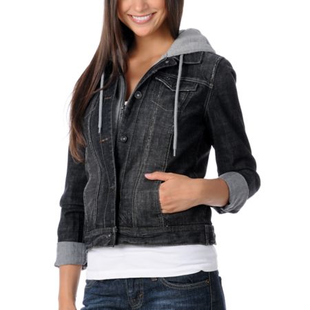 Empyre Girl Resolve Black Denim Hoodie Jacket