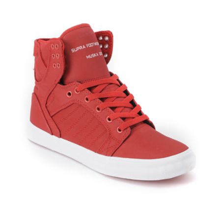 Supra Skytop Red Express Tuf Canvas Skate Shoe