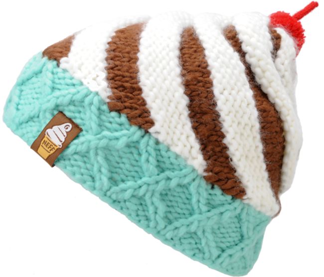 Neff Swirl Cone White & Teal Beanie