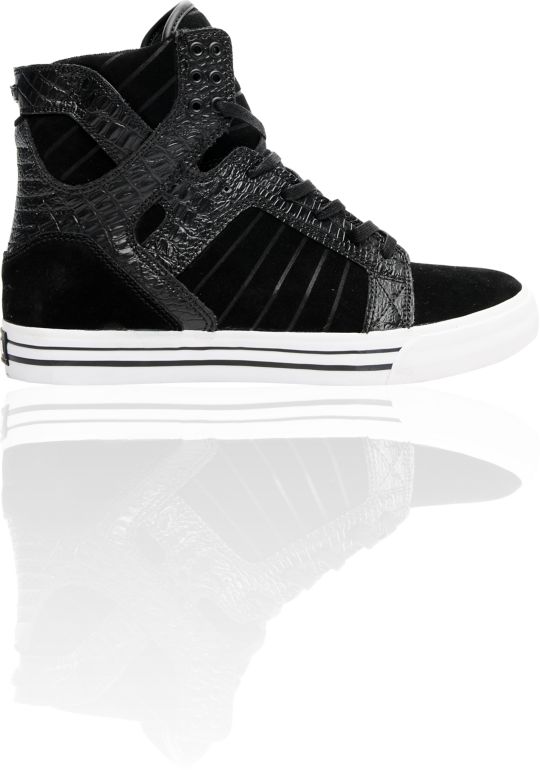 Supra Skytop Black Croc & Suede Skate Shoe