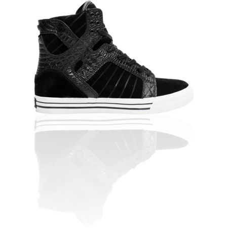 Supra Skytop Black Croc & Suede Skate Shoe