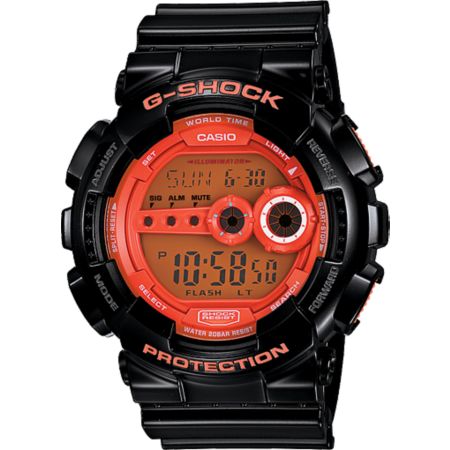G-Shock GD100-HC-1 Hyper Color Black & Orange Digital Watch