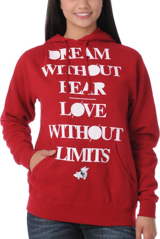 Glamour Kills Dream Without Fear Red Pullover Hoodie