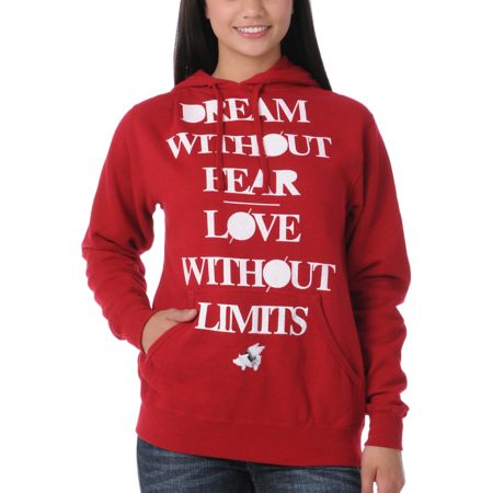Glamour Kills Dream Without Fear Red Pullover Hoodie