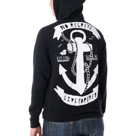 Glamour Kills Anchors Away Black Zip Up Hoodie