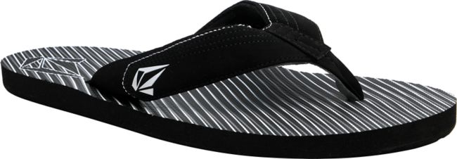Volcom Vocation Black Stripe Filp Flops Sandals