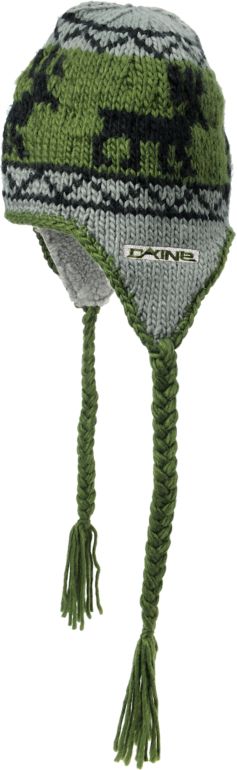 Dakine Elko Green & Grey Fleece Earflap Beanie