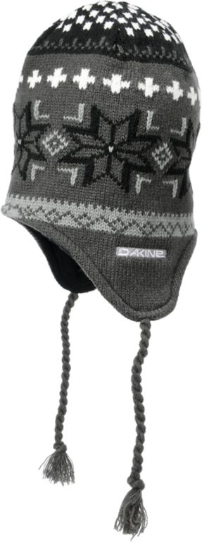 Dakine Hippy Flake Charcoal & Grey Fleece Earflap Beanie