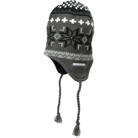 Dakine Hippy Flake Charcoal & Grey Fleece Earflap Beanie